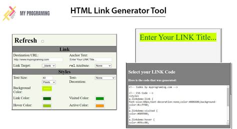 links html|html link generator.